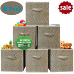 12 Inch Foldable Cube Storage Bins Set Of 6, Closet Organizers Bins And Storage Box For Toy Clothes-Brown - Image 5