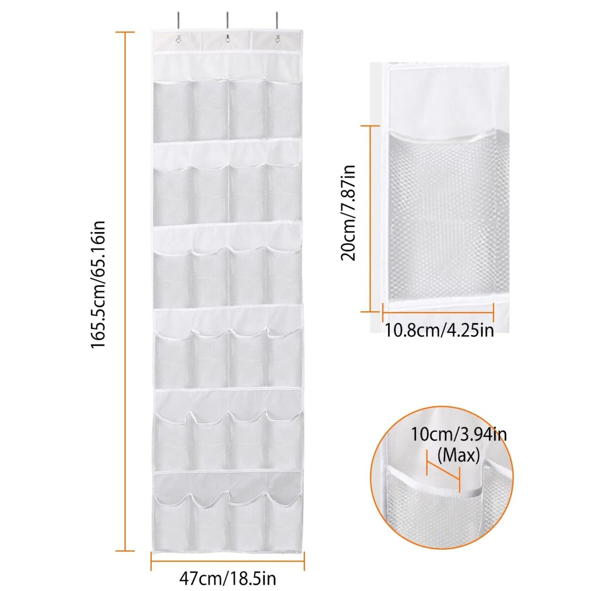 1Pc Over The Door Shoes Rack 24-Pocket Crystal Clear Organizer 6-Layer Hanging Storage Shelf For Shoes Slippers Small Toys Closet Cabinet - Image 10