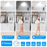 1Pack Magnetic Flush Ceiling Light Rechargeable Motion Sensor Ceiling Light Wireless Ceiling Light With Timer Remote Stepless Dimmable For Closet Stairs Garage Bathroom - Image 5