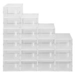 Shoe Storage Boxes 18 Pack Clear Plastic Stackable - White - Image 5