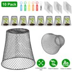 10 Pack Metal Garden Plant Protectors – Heavy-Duty Chicken Wire Cloches with Stakes and Labels to Keep Birds and Rabbits Away