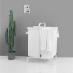 2-tier Laundry Basket 110 Litre Large white Oxford Laundry Basket Sorter - Image 2