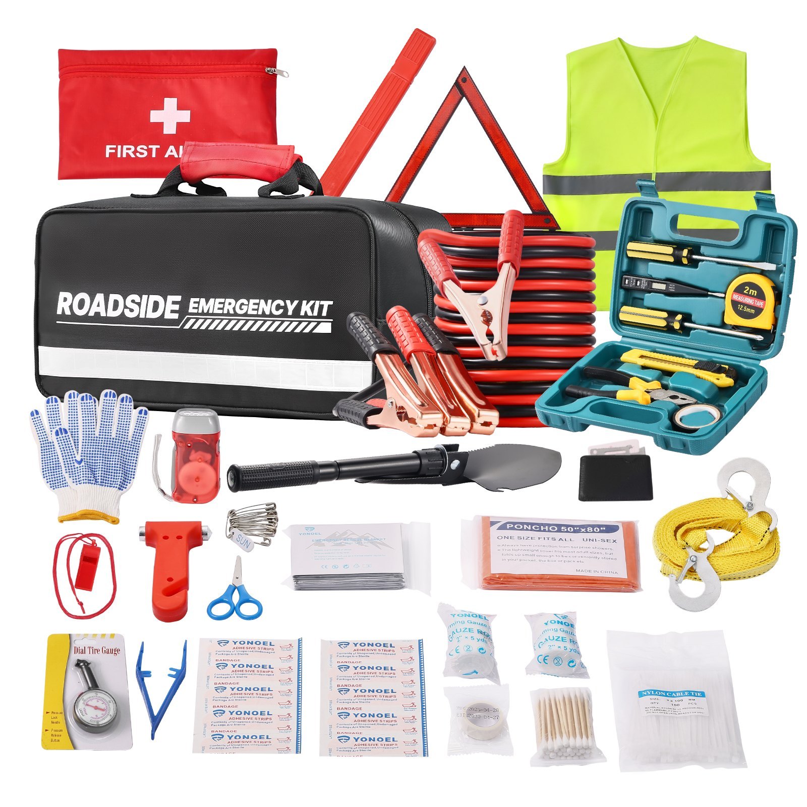 34d940c5-64d7-4a76-8e29-8ef663af43be.jpg 31 Pcs Car Emergency Kit With Medical Emergency First Aid Kit For Vehicles - Image 1