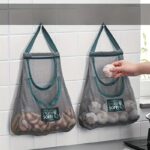 Multi-Functional Kitchen Storage Mesh Bags - Wall-Mounted Organizers For Storing Fruits, Vegetables, Ginger, And Garlic, Hollow Mesh Bags ,Essential Home Accessories - Image 3