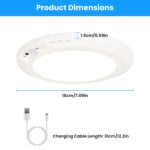 1Pack Magnetic Flush Ceiling Light Rechargeable Motion Sensor Ceiling Light Wireless Ceiling Light With Timer Remote Stepless Dimmable For Closet Stairs Garage Bathroom - Image 3