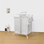 2-tier Laundry Basket 110 Litre Large white Oxford Laundry Basket Sorter - Image 4