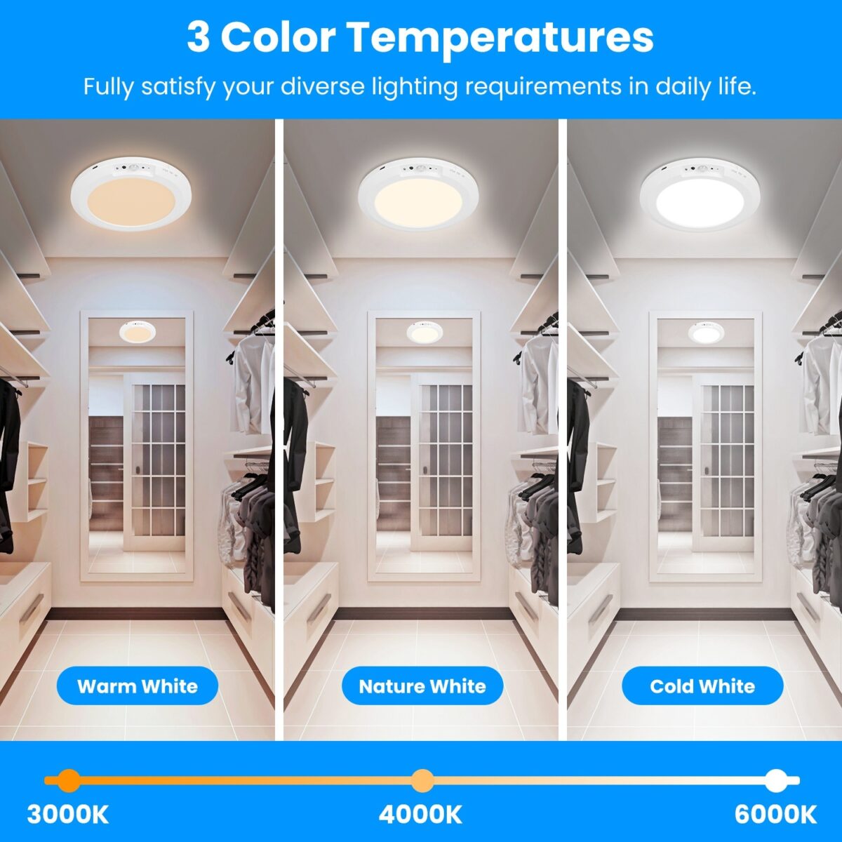 1Pack Magnetic Flush Ceiling Light Rechargeable Motion Sensor Ceiling Light Wireless Ceiling Light With Timer Remote Stepless Dimmable For Closet Stairs Garage Bathroom - Image 7