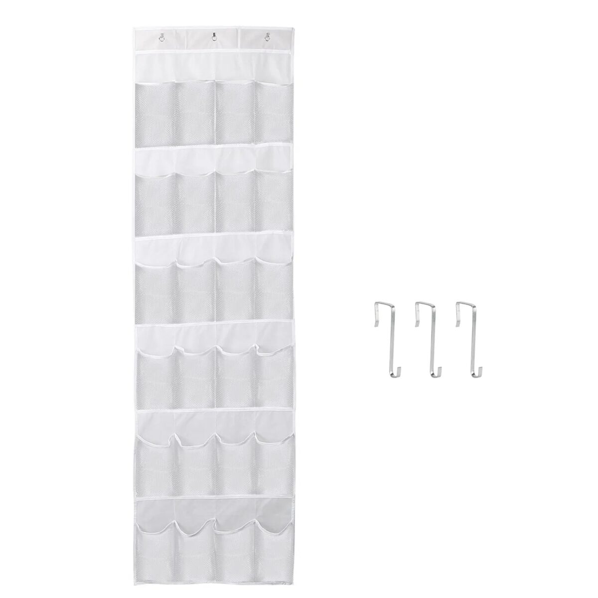 1Pc Over The Door Shoes Rack 24-Pocket Crystal Clear Organizer 6-Layer Hanging Storage Shelf For Shoes Slippers Small Toys Closet Cabinet - Image 8