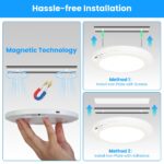 1Pack Magnetic Flush Ceiling Light Rechargeable Motion Sensor Ceiling Light Wireless Ceiling Light With Timer Remote Stepless Dimmable For Closet Stairs Garage Bathroom - Image 10