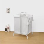 2-tier Laundry Basket 110 Litre Large white Oxford Laundry Basket Sorter - Image 3