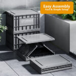 Industrial-style Foldable Storage Box Toolbox, Stackable Clothes Storage Box, 1 Piece, 44L, Dark Gray - Image 6