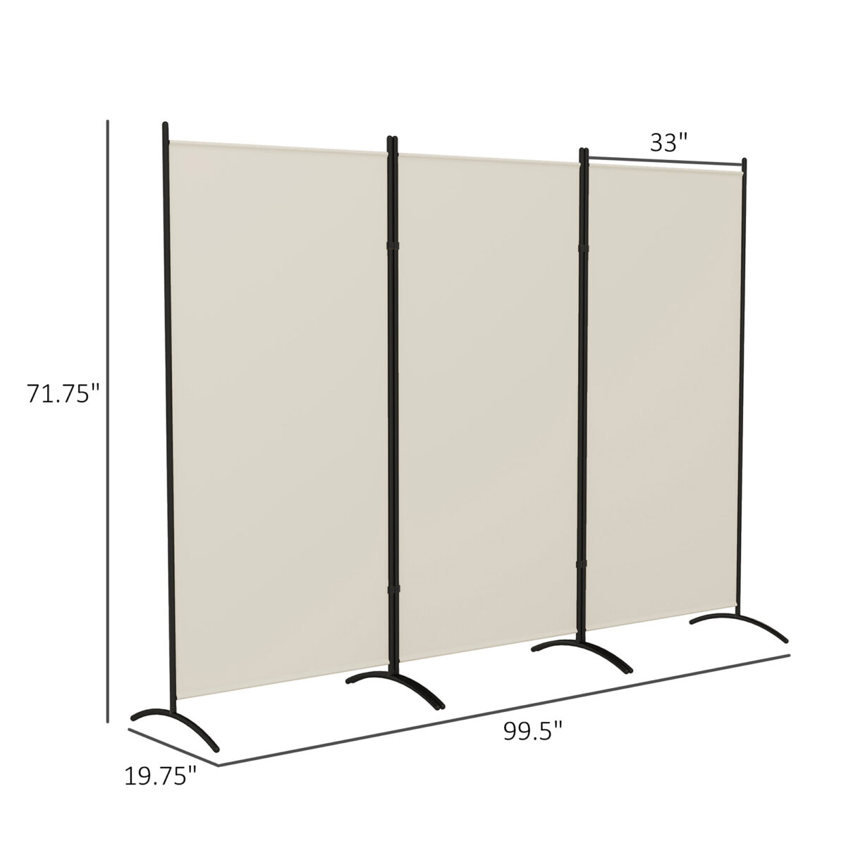 6 3 Panel Room Divider, Indoor Privacy Screen For Home, Light Gray - Image 3