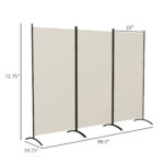 6 3 Panel Room Divider, Indoor Privacy Screen For Home, Light Gray - Image 3