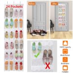 1Pc Over The Door Shoes Rack 24-Pocket Crystal Clear Organizer 6-Layer Hanging Storage Shelf For Shoes Slippers Small Toys Closet Cabinet