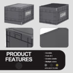 Industrial-style Foldable Storage Box Toolbox, Stackable Clothes Storage Box, 1 Piece, 44L, Dark Gray - Image 5