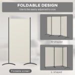 6 3 Panel Room Divider, Indoor Privacy Screen For Home, Light Gray - Image 4