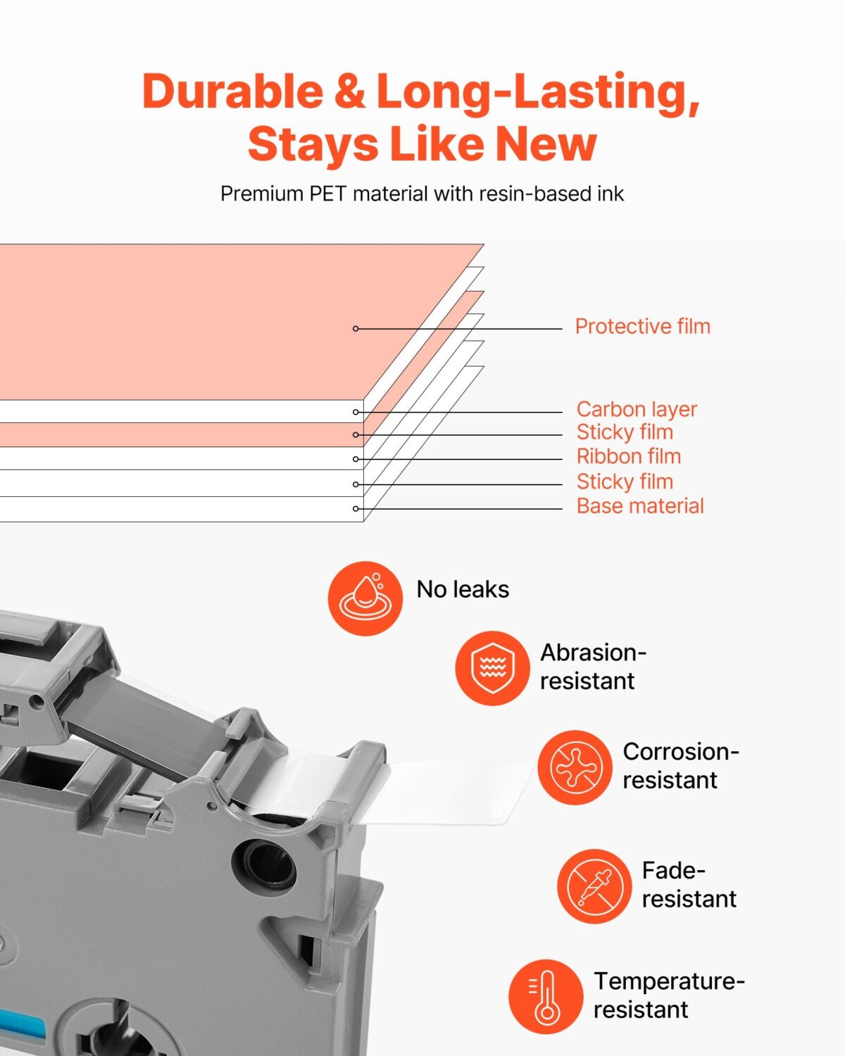 Label Maker Tape Refills 6 Pack – 12mm Colored Replacement TZe-131 TZe-231 Compatible Label Tape for Brother P-Touch Machines - Image 6