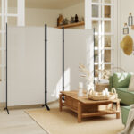6 3 Panel Room Divider, Indoor Privacy Screen For Home, Light Gray - Image 5