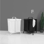 2-tier Laundry Basket 110 Litre Large Black Oxford Laundry Basket Sorter - Image 7