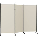 6 3 Panel Room Divider, Indoor Privacy Screen For Home, Light Gray