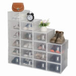 Shoe Storage Boxes 18 Pack Clear Plastic Stackable - White - Image 3