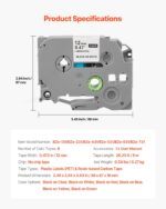 Label Maker Tape Refills 6 Pack – 12mm Colored Replacement TZe-131 TZe-231 Compatible Label Tape for Brother P-Touch Machines - Image 3