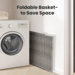 Laundry Basket With Lid, 110 L Hand-Woven Pp Rattan Laundry Basket With Compartments & Handles, Foldable, Removable Liner - Image 8