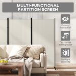 6 3 Panel Room Divider, Indoor Privacy Screen For Home, Light Gray - Image 6