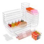 25Pcs Clear Plastic Drawer Organizers Set