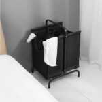 2-tier Laundry Basket 110 Litre Large Black Oxford Laundry Basket Sorter - Image 6