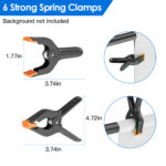 Shape Photo Video Backdrop Stand Heavy Duty Background Stand Adjustable Photography Backdrop Stand With 6 Spring Clamps Sandbag Carry Bag For  1Set 5X6.5FT T Studio Party Wedding - Image 8