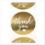 1.5 inch Gold Round thank you stickers Labels Waterproof Stationery Sticker korean Gold Foil Paper Sealing Label Sticker - Image 3