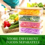 Bamboo Cutting Board With Drawer, Including 4 Vegetable Cutters, 4 Trays With Lids, Container And Vegetable Peeler Set, Cutting Board, Kitchen Bamboo Cutting Board - Image 3