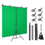 Shape Photo Video Backdrop Stand Heavy Duty Background Stand Adjustable Photography Backdrop Stand With 6 Spring Clamps Sandbag Carry Bag For  1Set 5X6.5FT T Studio Party Wedding