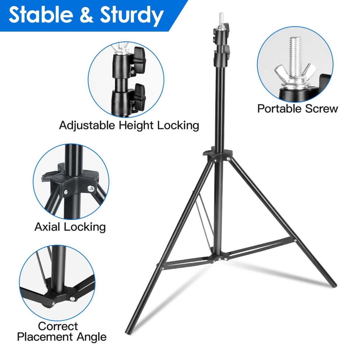 Shape Photo Video Backdrop Stand Heavy Duty Background Stand Adjustable Photography Backdrop Stand With 6 Spring Clamps Sandbag Carry Bag For  1Set 5X6.5FT T Studio Party Wedding - Image 4