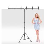 Shape Photo Video Backdrop Stand Heavy Duty Background Stand Adjustable Photography Backdrop Stand With 6 Spring Clamps Sandbag Carry Bag For  1Set 5X6.5FT T Studio Party Wedding - Image 9