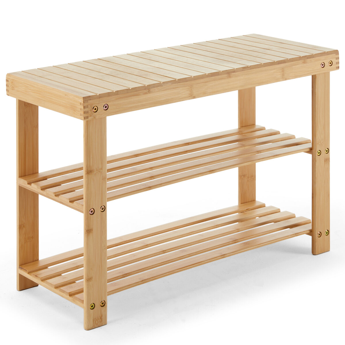 3-Tier Bamboo Shoe Rack Bench, Compact Storage Organizer, 286lb Capacity, Suitable For Entryway Bedroom Living Room Balcony - Image 5