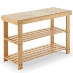 3-Tier Bamboo Shoe Rack Bench, Compact Storage Organizer, 286lb Capacity, Suitable For Entryway Bedroom Living Room Balcony - Image 5