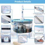 Spin Mop And Bucket With Wringer Set Flat Floor Mop With Clean And Dirty Water Separate System 2 Replaceable Reusable Washable Microfiber Mop Pads - Image 9