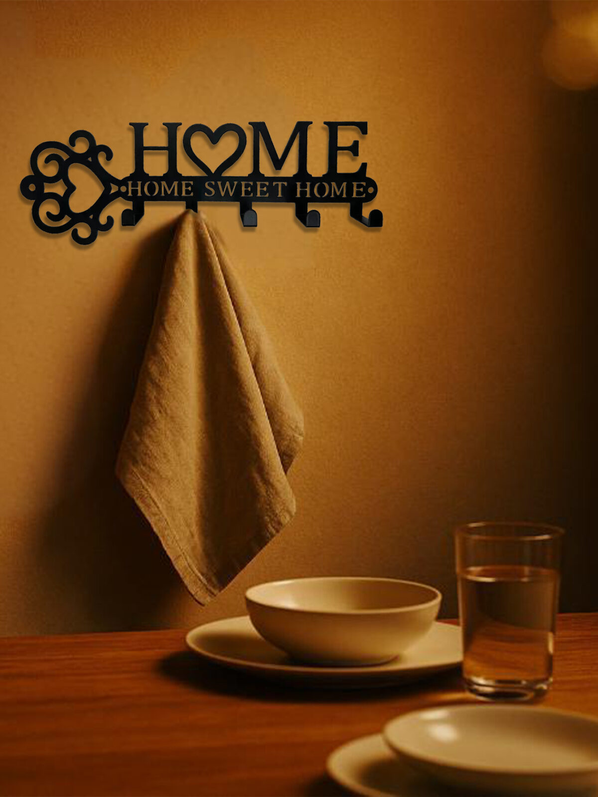 Cozy Home Wall Hooks Set Warm Metal Coat Hangers With Cute Heart Design Perfect - Image 3