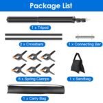 Shape Photo Video Backdrop Stand Heavy Duty Background Stand Adjustable Photography Backdrop Stand With 6 Spring Clamps Sandbag Carry Bag For  1Set 5X6.5FT T Studio Party Wedding - Image 7