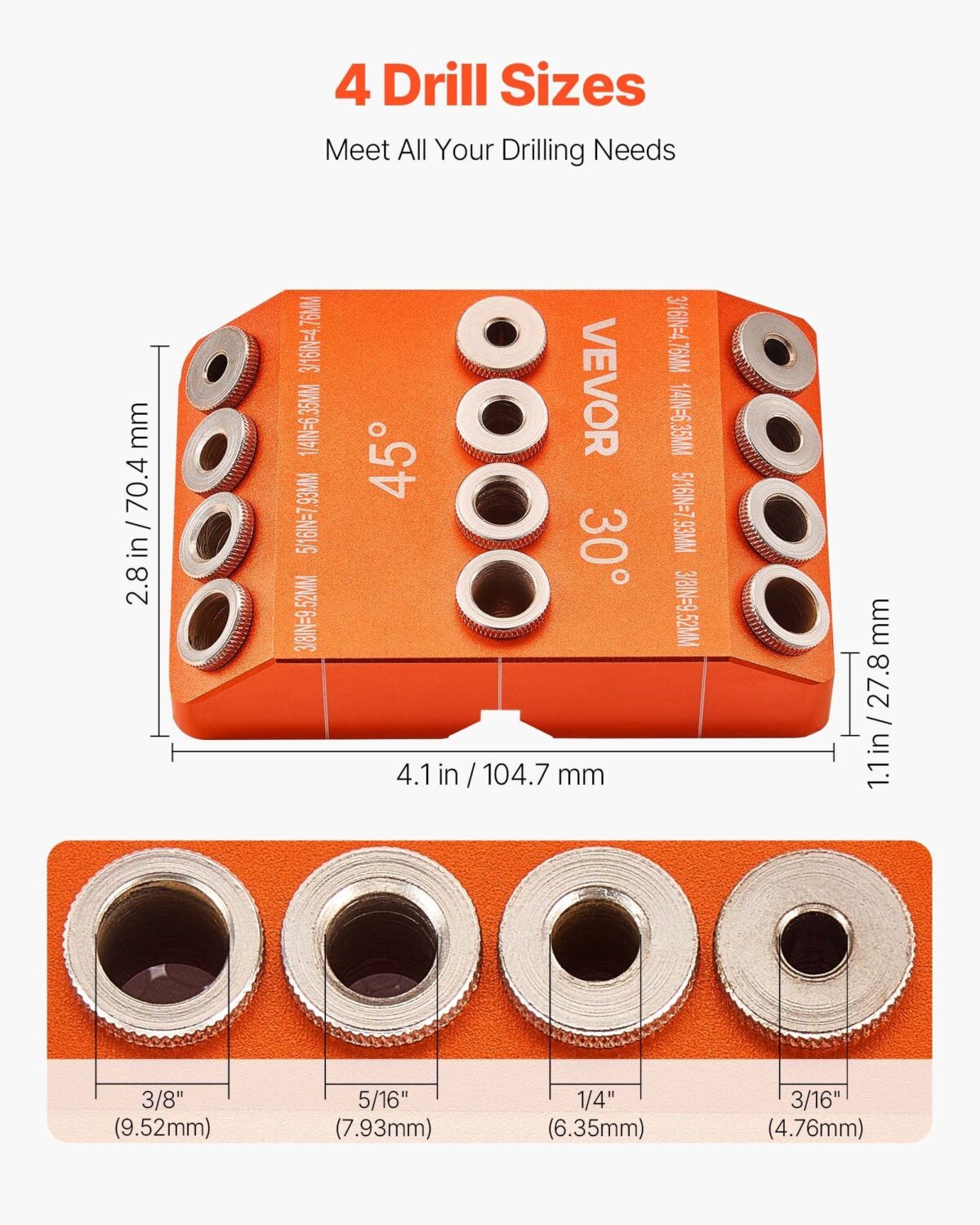 Drill Guide Angle 4 Sizes Portable Precision Drilling Guide Jig - Image 4